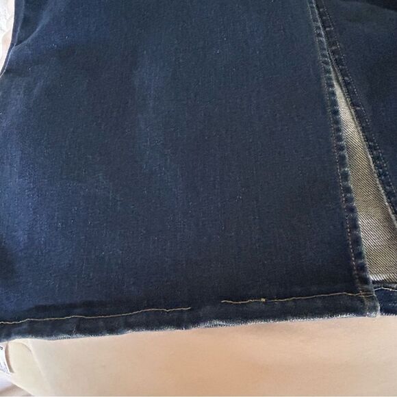 Y2K GAP Dark Wash Denim Maxi Skirt Stretch Size 8 Front Slit High Waist - Picture 14 of 14